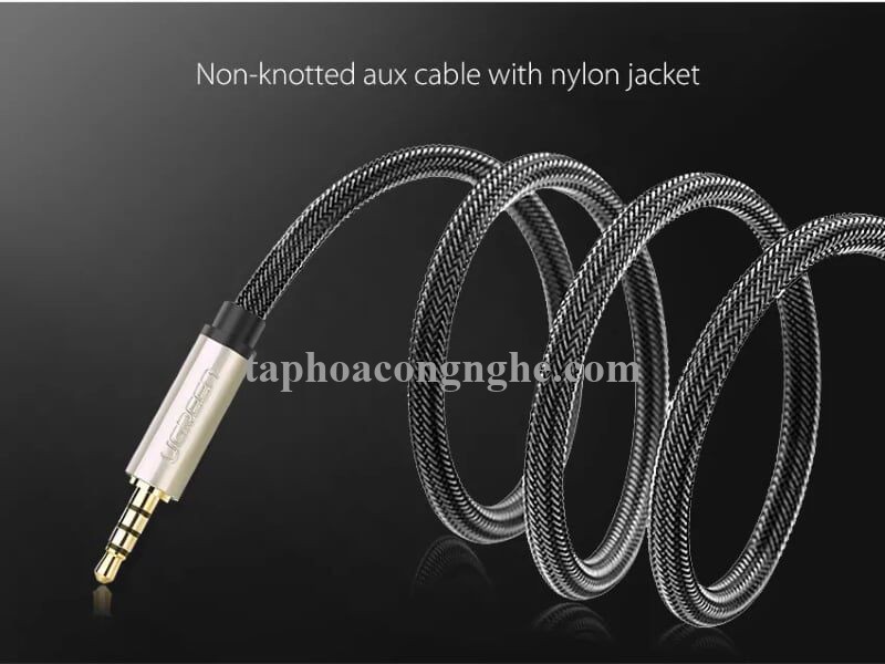 Ugreen 20820 0.5M màu Đen Cáp âm thanh 2 đầu Bông sen sang 3.5mm Dương đầu bọc nhôm mạ vàng AV135 30020820